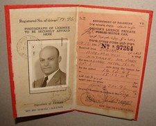 Jewish Hebrew British Palestine Israel Driver License Licence Car Certificate picture