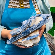 4.55LB Rare Natural beautiful Blue KYANITE with Quartz Crystal Specimen Rough picture
