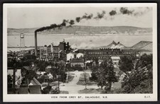 Canada DALHOUSIE New Brunswick 1940s View from Grey Street. Real Photo Postcard picture