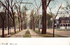 GA~GEORGIA~AUGUSTA~LOWER BROAD STREET~RESIDENTIAL~TROLLEY TRACKS~PM 1907 picture