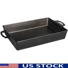 Cast Iron Casserole Pan Heirloom Quality Seasoned Bakeware Kitchen Cookware New picture