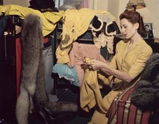 Scottish actress Deborah Kerr wears a wool afternoon dress maize a- Old Photo picture