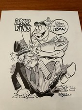 Original 1971 El Mundo Puerto Rico Baseball Cartoon Santurce vs Senadores Miche picture