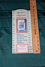 ANTIQUE MAJESTIC REFRIGERATOR FOOD REMINDER TAG HANGER WILLEY MUSIC DAVENPORT IA picture
