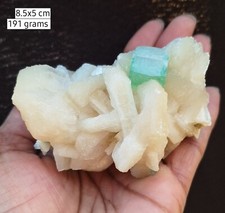 Superb green apophyllite cluster on stilbite base # 191 picture