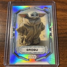 Topps Finest Star Wars 2022 # 111 Grogu Extended Base EB Refractor  picture
