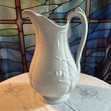 Antique W. B. & Co. Pearl China Ironstone 1800s White Lily Of The Valley Pitcher picture