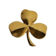 Vintage Gerity Three Leaf Clover Lucky Irish Paperweight 24k Gold Plated  picture