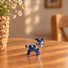2027 Year of Goat Handmade Gzhel Porcelain Hand Painted Blue White Miniature 2