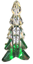MIKASA CLEAR ART GLASS CRYSTAL CHRISTMAS SPIRIT TREE FIGURE GREEN TO CLEAR 8