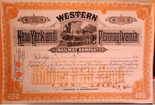 Nice 1895 Western New York And Pennsylvania Railway Company Stock Certificate picture