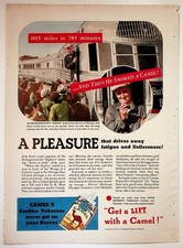 Camel 1934 Vintage Print Advertisement Zephyr Train Tobacco Ad picture