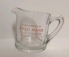 Vintage Fred MARX Cream and Real Estate Fredonia North Dakota Cream Pitcher  picture