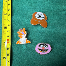 Vintage Jim Henson Muppets Fraggle Rock Enamel Pin Lot of 3 picture