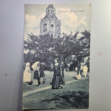 Filipino Church Yard Postcard Photograph Early 1900s Manila Philippines RPPC picture