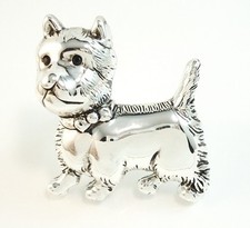 Adorable West Highland Silver Tone Pin -Brooch -Pendant Silver Plated picture