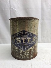 1-2 GALLON Sterling Oyster Co Detroit MI Michigan Can Tin picture