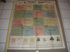 Vintage ANTIQUE VERY RARE Mc Henry County Map ILL F.C HARDACRE VINCENNES 1908 picture