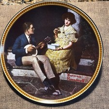 Knowles Norman Rockwell Plate Pondering on the Porch 