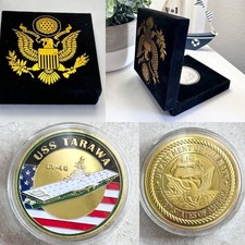 US NAVY - USS TARAWA / CV-40 Challenge Coin with special velvet box case picture