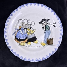 Antique French Child’s Plate H&B Co Choisy-le-Roi Child’s Plates Pair c. 1890 picture
