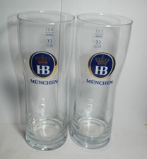 Lot 2  New Old Stock Hofbrau 0.5L Pilsner German Beer Glass HB Munchen Germany picture