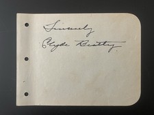 Clyde Beatty Signed Autograph Album Page Circus Ringmaster Animal Trainer Legend picture