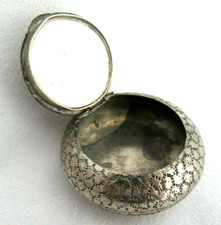 Antique Silver Plated Trinket / Snuff Box w/ Mirror picture