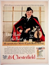 1942 WWII Adrienne Ames Chesterfield Cigarettes Ad Bundles for Bluejackets picture