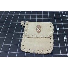 Vintage Handmade Suede Pouch Native American Style Arrowhead Accent Bag picture