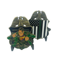 JJ-003 CBP Border Patrol Agent Thin Green Line Challenge Coin Man of Steel picture