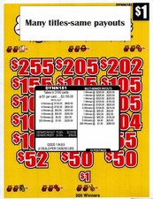 Various Titles 3150-3W 16-$100s Single game, pull tabs  picture