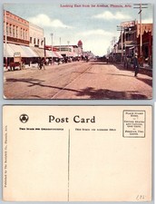 Phoenix AZ 1st Avenue East View Early 1900s Street Scene Postcard picture