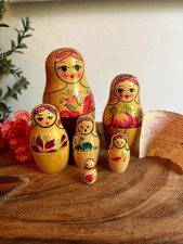  Vintage USSR Russian Matryoshka Nesting Dolls 6 Certificate Stamped 70s/80s picture