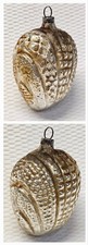 Antique 1940s Bumpy Mercury Glass Christmas Ornament Silver Accorn 3