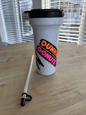 Vintage Dunkin' Donuts 48oz Plastic Cup Travel Tumblr Straw Lid Rare USA Betras picture