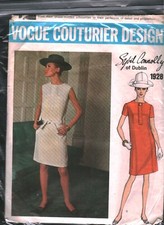 1928 Vintage Vogue Sewing Pattern Misses 1960s Sybil Connolly Dress 12 Couturier picture