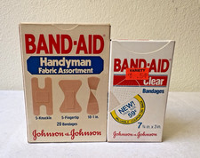 Vintage Band-Aid Handyman Fabric Assortment + Clear Bandages Full MOVIE PROPS picture