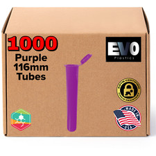 116mm Purple Pre Roll Pop Top Tubes - Plastic Storage - 1000 count picture