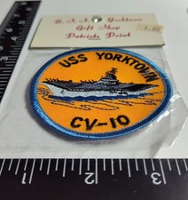 Patch USS Yorktown CV-10 Gift Shop Patriots Point Navy Ship Woven New picture