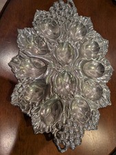 Arthur Court Deviled Egg Holder From The Grape Collection - Cast Aluminum picture