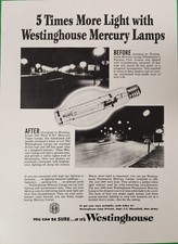 1954 Print Ad Westinghouse Mercury Lamps Before & After Bloomfield,NJ picture