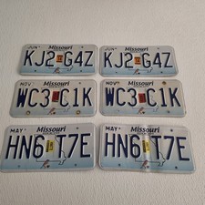 3 Sets of Missouri License Plates picture