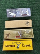 4 New In Box Pocket Knives. German Creek, Whitetail Cutlery, & 2 Eagle Edge New  picture