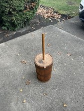 Wooden Butter Churner by Putney Vermont Basketville  Handle, Lid picture