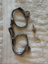 Antique Bean-Cobb Handcuffs w/ Original Key Pat. May 2 1899 Working Pocket Safe picture