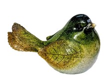 LARGE Collectible GANZ Polystone Green LEAF BIRD Figurine EXCELLENT  picture