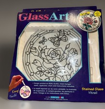 Vintage Stained Glass Art Kit 1998 Dimensions Roses 9