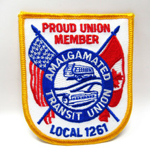 Amalgamated Transit Union Patch Local 1261 Bus Rail Proud Member Vintage Sew On picture