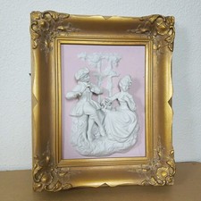 Vtg. ALT MEISSEN 3D Art Sanssouci Framed Porcelain Bisque 14